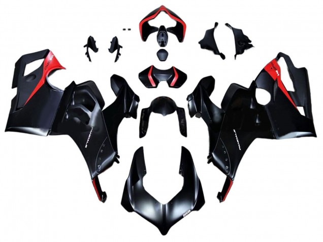 Ducati Panigale V4 V4S Motorrad Verkleidung 2020-2021 - Glanzendes Schwarz Rot