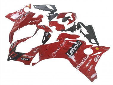 Ducati Panigale V4 V4S Motorrad Verkleidung 2020-2021 - Rot Glanzendes Schwarz Lenovo 117