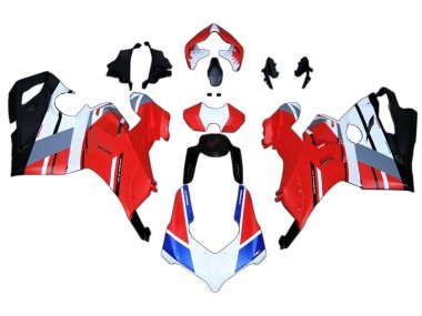 Ducati Panigale V4 V4S Motorrad Verkleidung 2020-2021 - Weiss Blau Rot Glanzendes Schwarz