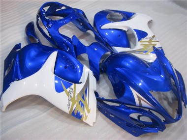 Suzuki GSXR 1300 Hayabusa Motorrad Verkleidung 2008-2020 - Weiss Blau