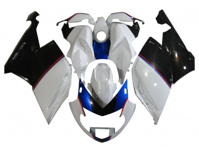 BMW K1200S Motorrad Verkleidung 2005-2010 - Weiss Blau Glanzendes Schwarz