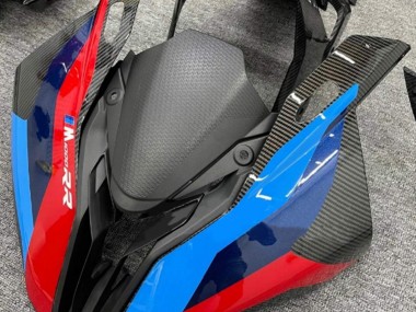 BMW S1000RR Motorrad Verkleidung 2019-2022 - Schwarz Blau Rot Carbonfaser
