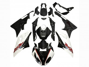 BMW S1000RR Motorrad Verkleidung 2017-2018 - Weiss Glanzendes Schwarz