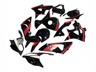 BMW S1000RR Motorrad Verkleidung 2009-2014 - Rot Glanzendes Schwarz