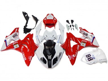 BMW S1000RR Motorrad Verkleidung 2009-2014 - Weiss Rot