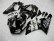Kawasaki ZX6R Motorrad Verkleidung 2005-2006 - Glanzendes Schwarz Weiss West