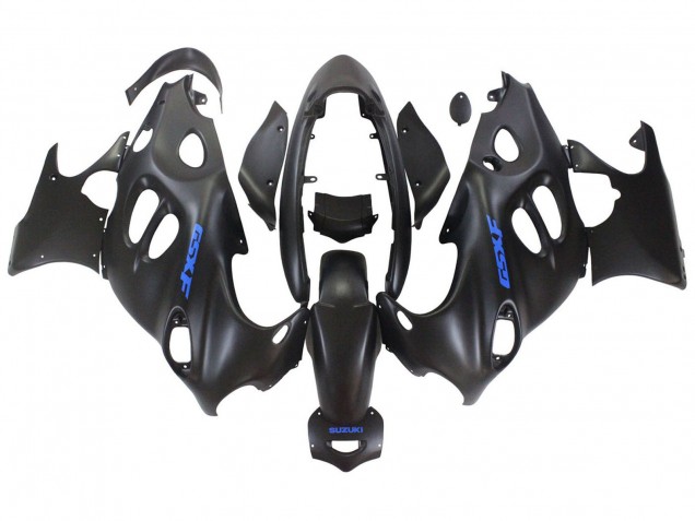 Suzuki GSX600F/GSX750F Motorrad Verkleidung 2004-2006 - Matt Schwarz mit Blau Logo