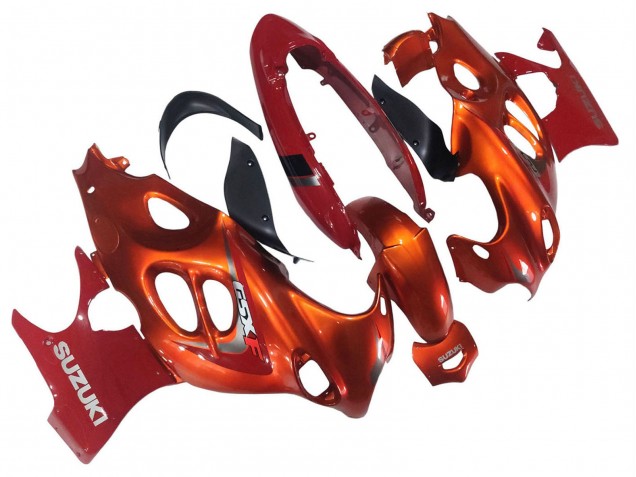 Suzuki GSX600F/GSX750F Motorrad Verkleidung 2004-2006 - Burnt Orange Weiss Logo
