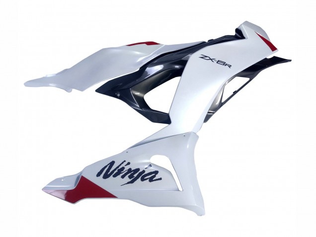 Kawasaki ZX6R Motorrad Verkleidung 2023-2025 - Perl Weiss Schwarz Rot