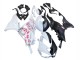 Kawasaki ZX6R Motorrad Verkleidung 2023-2025 - Schwarz Weiss mit Blume