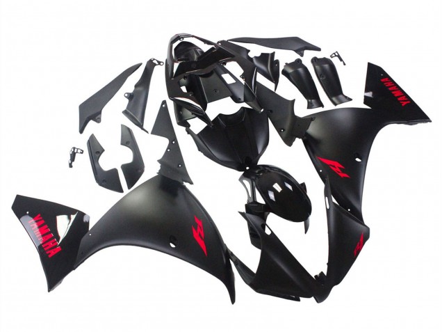 Yamaha YZF 1000 R1 Motorrad Verkleidung 2012-2014 - Glanzendes Schwarz Matt Schwarz Rot