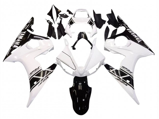 Yamaha YZF R6 Motorrad Verkleidung 2003-2004 - Weiss Glanzendes Schwarz
