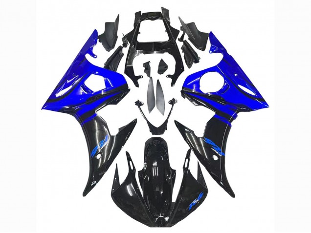 Yamaha YZF R6S Motorrad Verkleidung 2006-2009 - Blau Glanzendes Schwarz