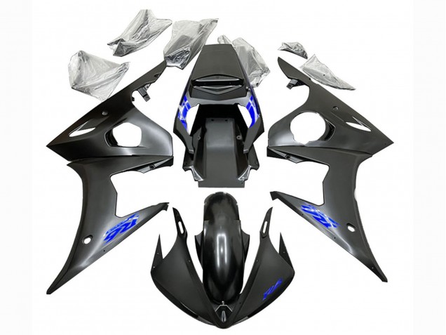 Yamaha YZF R6 Motorrad Verkleidung 2003-2004 - Matt Schwarz Blau