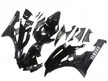 Yamaha YZF 600 R6 Motorrad Verkleidung 2006-2007 - Glanzendes Schwarz Matt Schwarz
