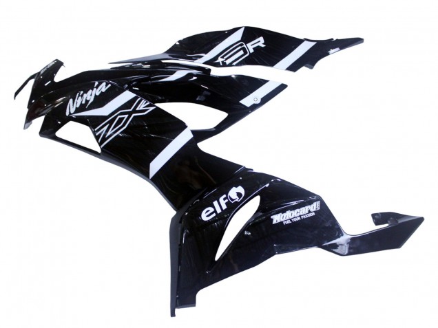 Kawasaki ZX6R Motorrad Verkleidung 2019-2022 - Glanzendes Schwarz Weiss
