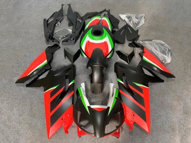 Aprilia RS125 Motorrad Verkleidung 2006-2011 - Matt Schwarz Rot Grun Weiss