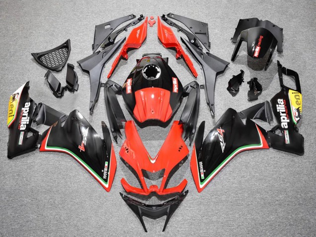 Aprilia RS4 50 125 Motorrad Verkleidung 2012-2019 - Rot Gelb Glanzendes Schwarz