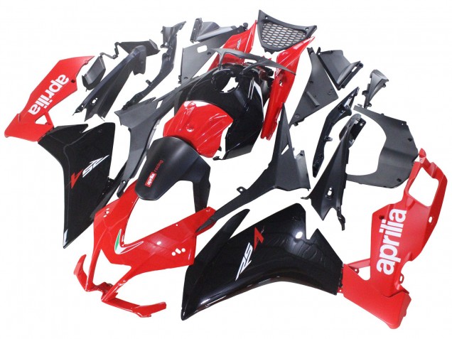 Aprilia RS4 50 125 Motorrad Verkleidung 2012-2019 - Rot Glanzendes Schwarz