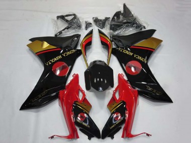Honda CBR600F Motorrad Verkleidung 2011-2013 - Rot Gold Glanzendes Schwarz Konica Minolta