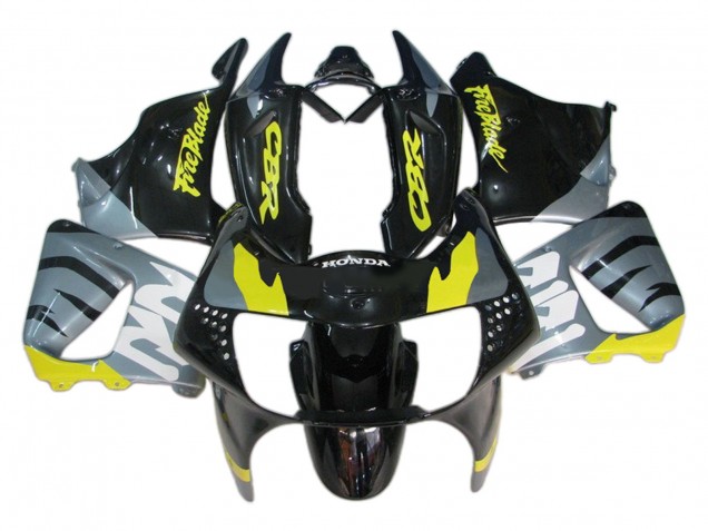 Honda CBR900RR 919 Motorrad Verkleidung 1998-1999 - Silber Gelb Glanzendes Schwarz Fireblade