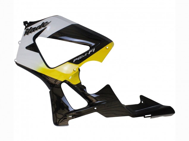 Honda CBR900RR 929 Motorrad Verkleidung 2000-2001 - Weiss Gelb Glanzendes Schwarz