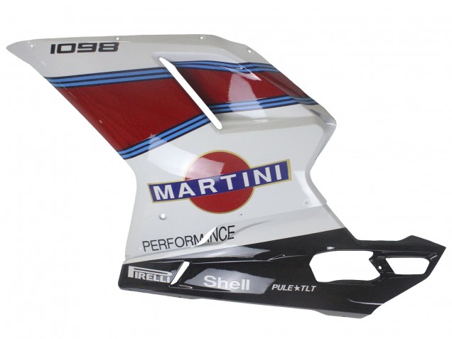 Ducati 1098 Motorrad Verkleidung 2007-2014 - Weiss Rot Blau Glanzendes Schwarz Martini
