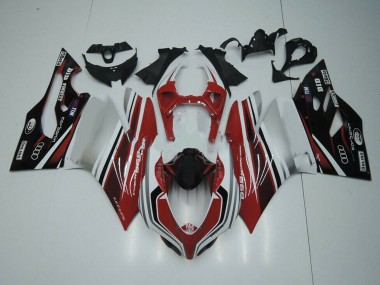 Ducati Panigale 899 Motorrad Verkleidung 2011-2014 - Weiss Rot Glanzendes Schwarz