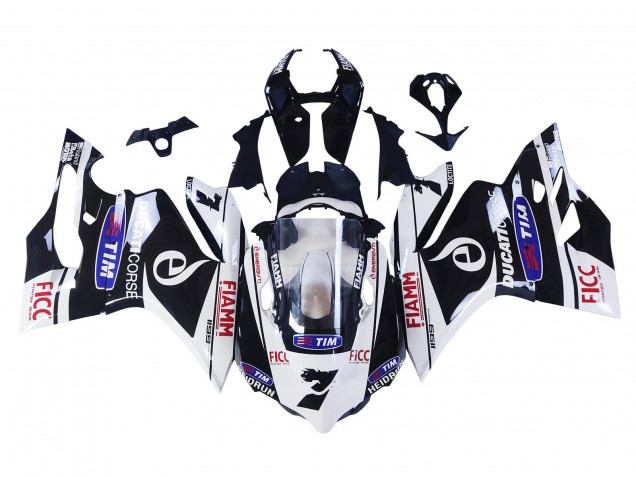 Ducati Panigale 899/1199 Motorrad Verkleidung 2011-2014 - Weiss Schwarz Blau Fiamm Ficc 7