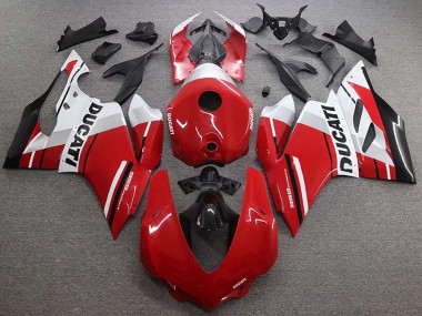 Ducati 959 Motorrad Verkleidung 2015-2020 - Weiss Rot Glanzendes Schwarz