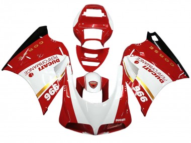 Ducati 996 Motorrad Verkleidung 1993-2005 - Weiss Rot Gold Glanzendes Schwarz Corse Performance