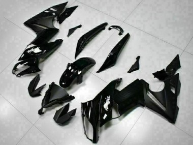 Kawasaki EX650 Motorrad Verkleidung 2009-2011 - Glanzendes Schwarz Weiss Aufkleber