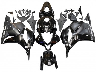 Honda CBR600RR Motorrad Verkleidung 2009-2012 - Glanzendes Schwarz Matt Schwarz