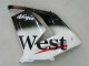 Kawasaki ZX10R Motorrad Verkleidung 2004-2005 - Weiss Schwarz West Ninja