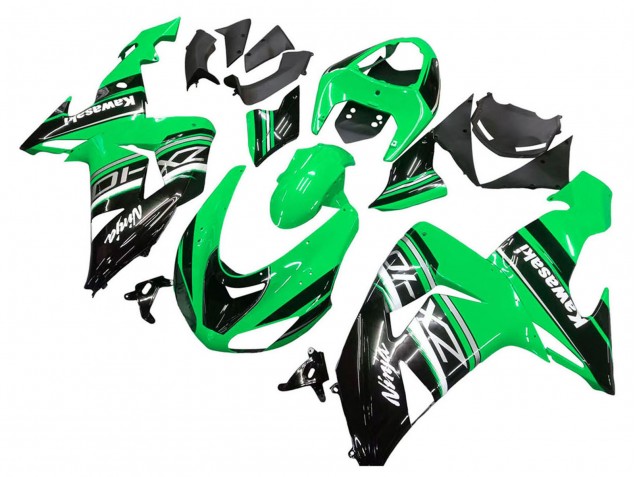Kawasaki ZX10R Motorrad Verkleidung Kit 2006-2007 - Grun Weiss Schwarz