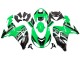 Kawasaki ZX10R Motorrad Verkleidung Kit 2006-2007 - Grun Weiss Schwarz