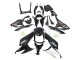 Kawasaki ZX10R Motorrad Verkleidung 2008-2010 - Glanzendes Schwarz Weiss Grun Monster Elf