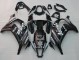 Kawasaki ZX10R Motorrad Verkleidung 2011-2015 - Glanzendes Schwarz Weiss Elf Schnee Aufkleber
