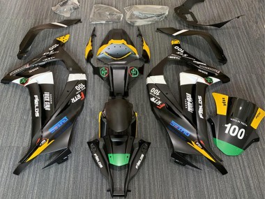 Kawasaki ZX10R Motorrad Verkleidung 2011-2015 - Matt Schwarz Weiss Gelb Grun Elf Trick Star Frtr 100
