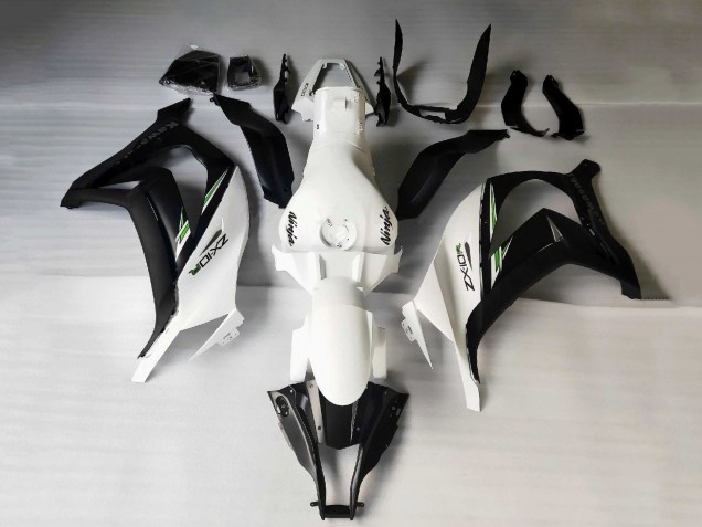 Kawasaki ZX10R Motorrad Verkleidung 2011-2015 - Weiss Matt Schwarz Grun Aufkleber