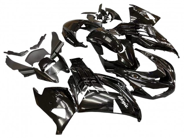 Kawasaki ZX14R ZZR1400 Motorrad Verkleidung 2012-2024 - Glanzendes Schwarz Matt Schwarz Weiss Ninja