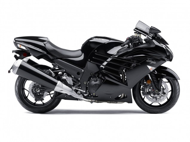 Kawasaki ZX14R ZZR1400 Motorrad Verkleidung 2012-2024 - Glanzendes Schwarz Matt Schwarz Weiss Ninja