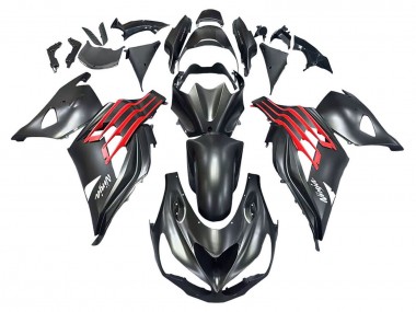 Kawasaki ZX14R ZZR1400 Motorrad Verkleidung 2012-2024 - Matt Schwarz Rot Weiss Ninja