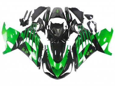 Kawasaki ZX14R ZZR1400 Motorrad Verkleidung Kit 2012-2024 - Grun Glanzendes Schwarz