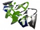 Kawasaki ZX6R Motorrad Verkleidung 1998-1999 - Grun Weiss Blau Silber Glanzendes Schwarz