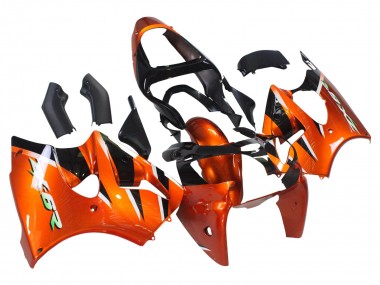 Kawasaki ZX6R Motorrad Verkleidung 2000-2002 - Orange Schwarz