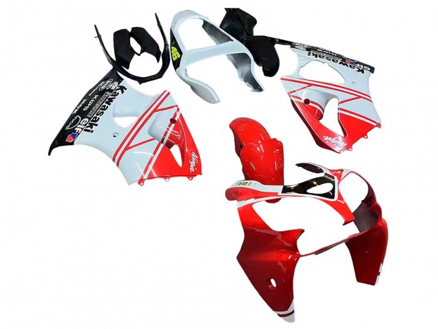 Kawasaki ZX6R Motorrad Verkleidung 2000-2002 - Weiss Rot Schwarz