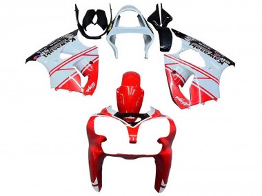 Kawasaki ZX6R Motorrad Verkleidung 2000-2002 - Weiss Rot Schwarz