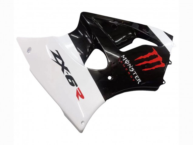 Kawasaki ZX6R Motorrad Verkleidung 2000-2002 - Weiss Schwarz Rot Monster