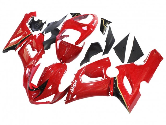 Kawasaki ZX6R Motorrad Verkleidung 2005-2006 - Rot Gelb Schwarz